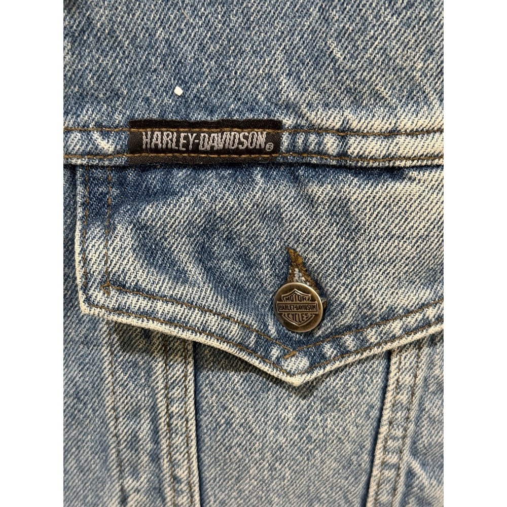 Harley-Davidson Denim Vest XL 100% Cotton Excellent Condition American Legend - Picture 2 of 9